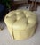 Custom Butter Yellow Tufted Leather Ottoman, Footstool For Sale - Image 17 of 18
