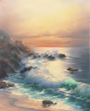 'California Evening, Golden Shore' by Rosemary Miner, Carmel, Long Beach, University of California at Los Angeles, Gallery Americana