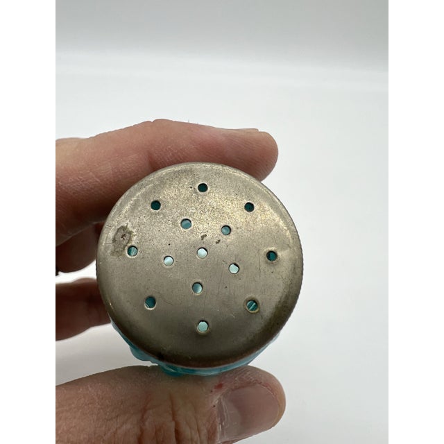 A Antique Blue Lattice Blown Glass Salt or Pepper Shaker by Northwood, Circa 1890-1910's Most likely made by the Northwood...