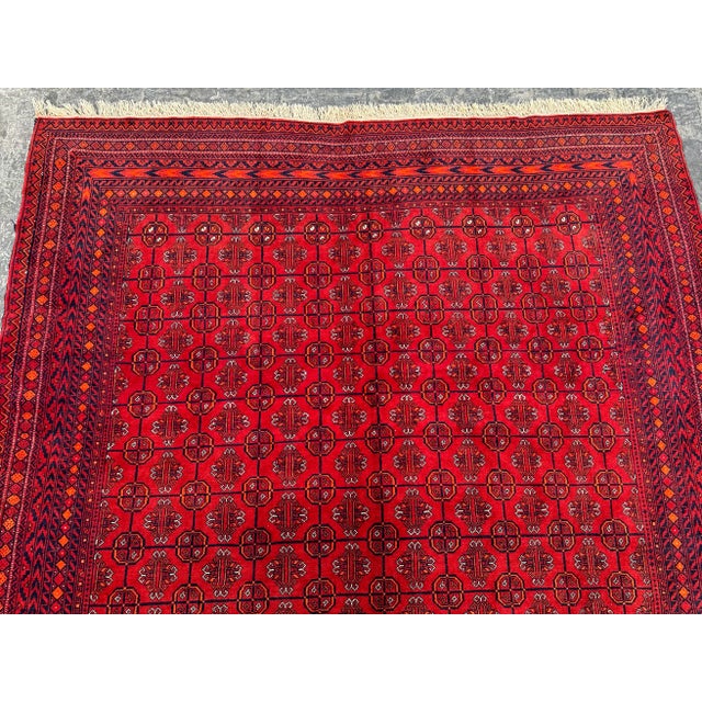 1980s Bokhara Vintage Hand Knotted Ersari Rug For Sale - Image 5 of 7