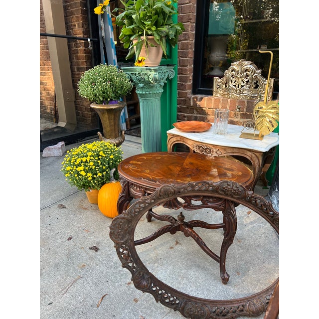 1970s Small Vintage Wooden Table With Detachable Tray Top- Missing Glass For Sale - Image 5 of 5