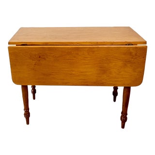 Mid 19th Century Early American Pine Drop Leaf Table For Sale