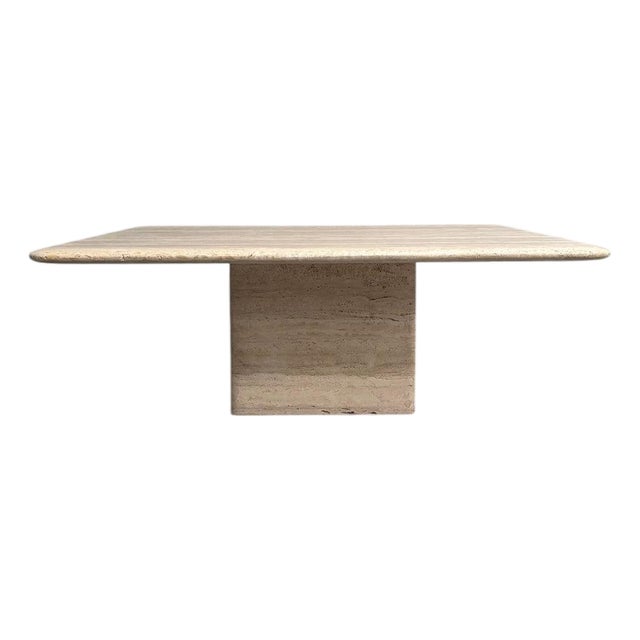 Large Vintage Travertine Coffee Table, 1970s For Sale