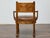 Early 20th Century English Burl Wood Armchair with Leather Upholstery and Turned Disc Feet For Sale - Image 10 of 12