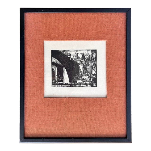 Welsh Artist Frank Brangwyn Framed Print - Bridge For Sale