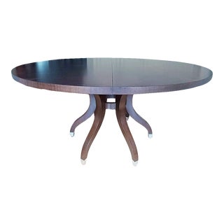 Round Mahogany Dining Table by Ethan Allen For Sale