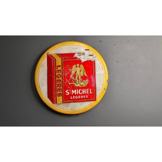 Enamel Sign for St Michel Cigarettes, 1953 For Sale - Image 13 of 15