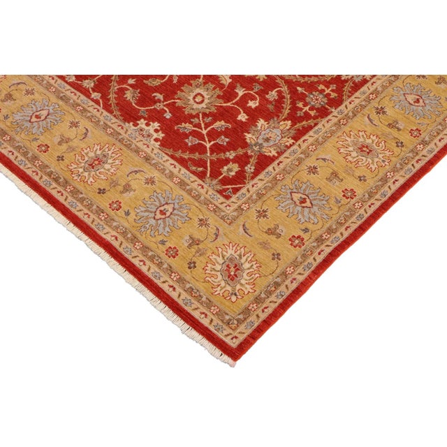 1990s Boho Chic Ziegler Orange Gold Hand-Knotted Wool Rug - 9'1'' X 12'2'' For Sale - Image 5 of 8