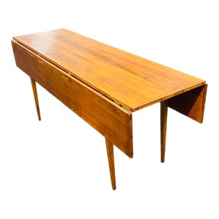 Mid 20th Century Shaker Style Six Foot Cherry Drop Leaf Dining Table For Sale
