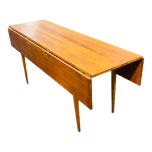 Mid 20th Century Shaker Style Six Foot Cherry Drop Leaf Dining Table