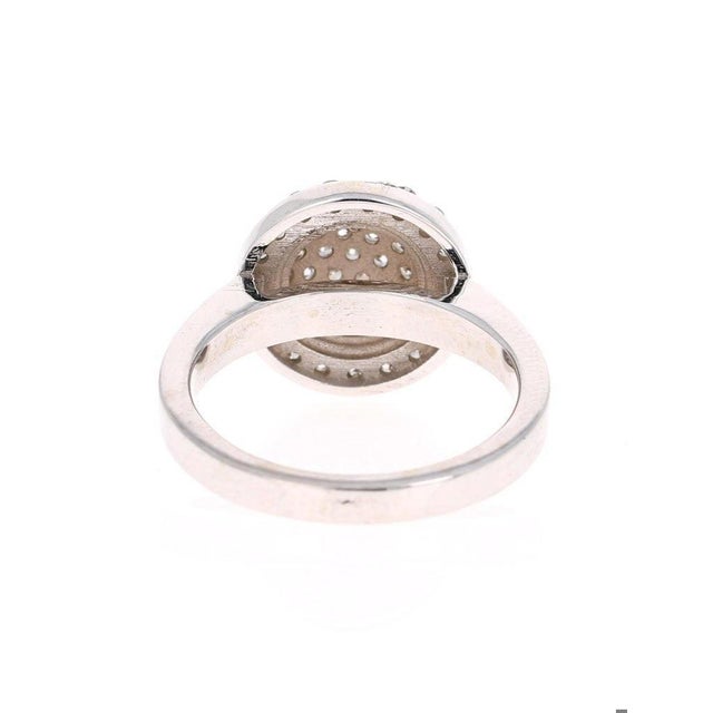 1.18 Carat Diamond 14 Karat White Gold Cocktail Ring, Size 6.75 For Sale - Image 4 of 5