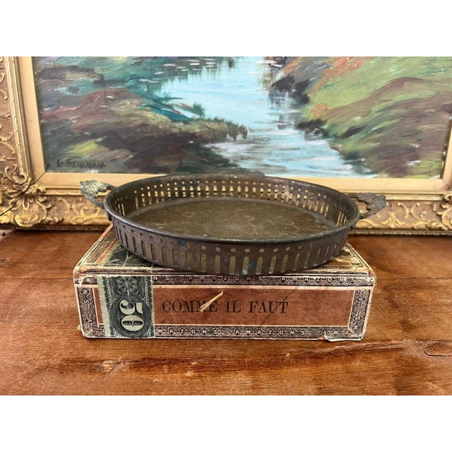 Mid-Century Modern 1970s Early India Import Brass Tray For Sale - Image 3 of 9