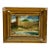 1920s Miniature Oil Painting Landscape With Tower & Stone Wall in Gilt Frame For Sale