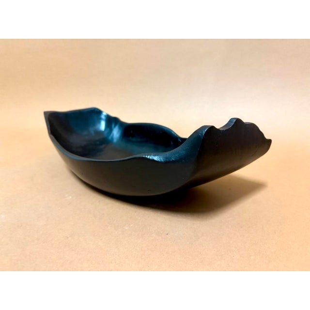 1950s Black Wooden Fruit Basket in the style of Alexandre Noll, 1950 For Sale - Image 5 of 8