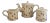 Late 20th Century Wedgwood Cane Ware Faux Bamboo Teapot Creamer Sugar Bowl - Set of 3 For Sale