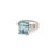 Metal Natural Aquamarine Diamond Ring 6.25 Platinum 5.3 TCW Certified For Sale - Image 7 of 13