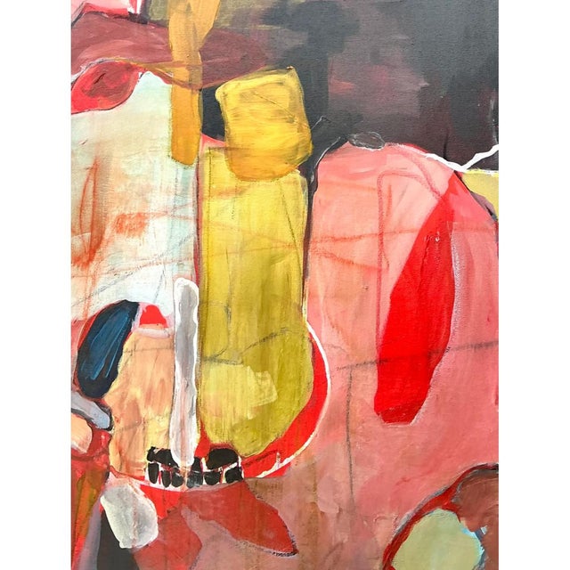 Vintage Abstract Expressionist Oil Painting on Canvas For Sale - Image 10 of 12