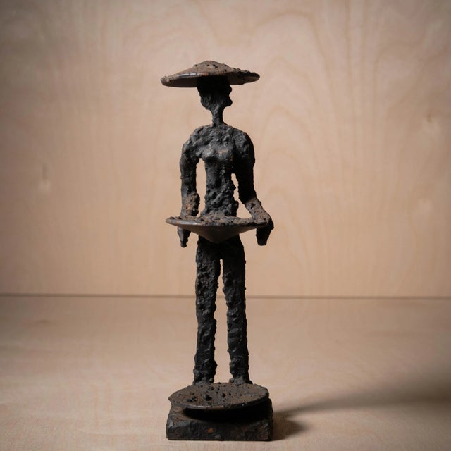 Figurative Mid 20th Century Vintage Cast Iron Brutalist Sculpture For Sale - Image 3 of 12