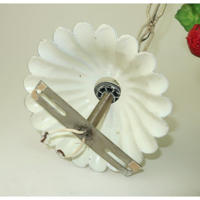 Italian Tole Strawberry Birdcage Chandelier Lantern Light, c.1960 For Sale - Image 10 of 13