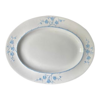 Early 20th Century Large 15” Platter Spode Blanche De Chine Cherry Blossom English Ironstone Grand Millennial Decor For Sale