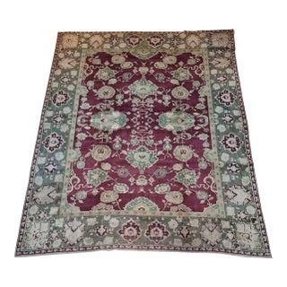 Late 20th Century Hand-Knotted Indian Agra Wool Rug, 14'3" × 11'4" For Sale