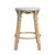 Spritely Home Accent Furniture Tobias 24 in. Seat Height Round Rattan Backless Counter Stool, White/Green Dot/ Natural Rattan Frame For Sale - Image 4 of 7