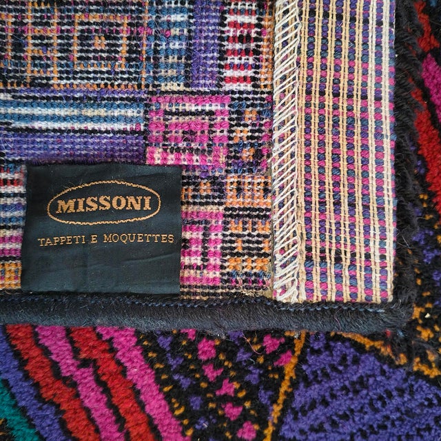 Vintage Italian Wool Rug by Missoni for T&J Vestor, 1980s For Sale - Image 14 of 15