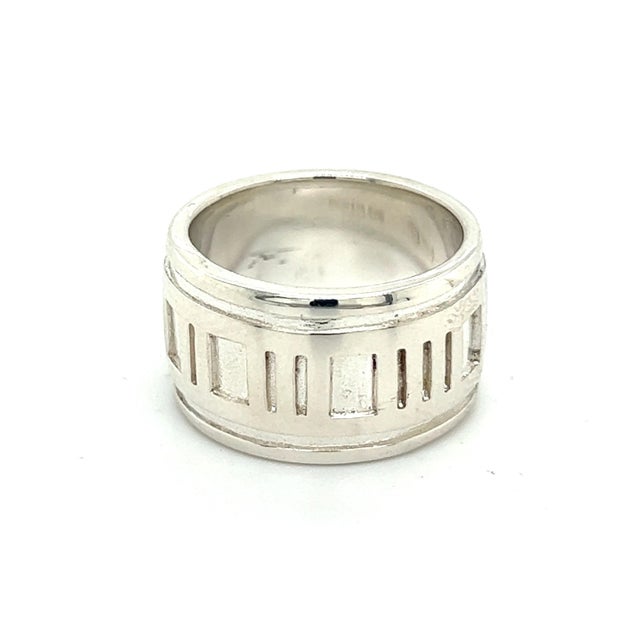 Metal 1990s Tiffany & Co Estate Atlas Ring Size 4 Silver 11 mm, Size 4 For Sale - Image 7 of 7