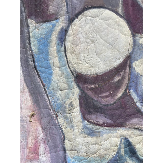 Brown 1950's Three Black Women Dancing Painting by Haitian Artist Michel For Sale - Image 8 of 11