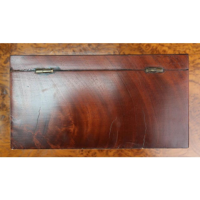 Wood Antique Georgian Tea Caddy with Crossbanding, England, 1800s For Sale - Image 7 of 10