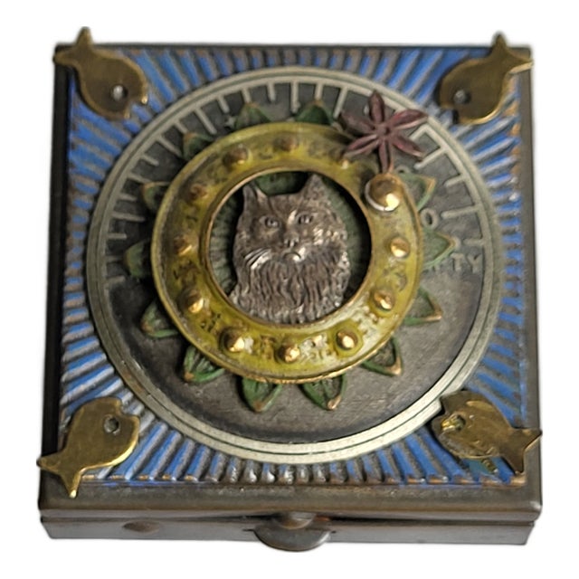 20th Century Ornate Brass Copper Trinket Box For Sale