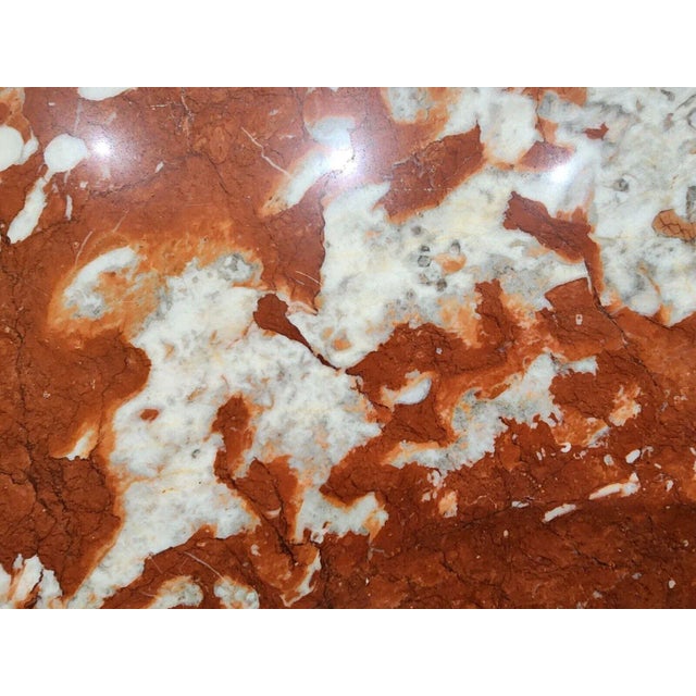 Metal Mid 20th Century Rosso Verona Marble & Gilt Coffee Table For Sale - Image 7 of 13