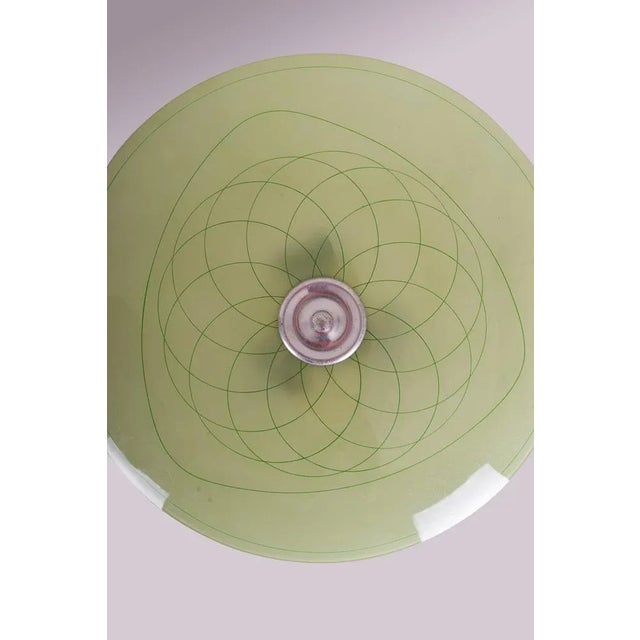 Glass & Chrome Hanging Light, 1950s For Sale - Image 9 of 12