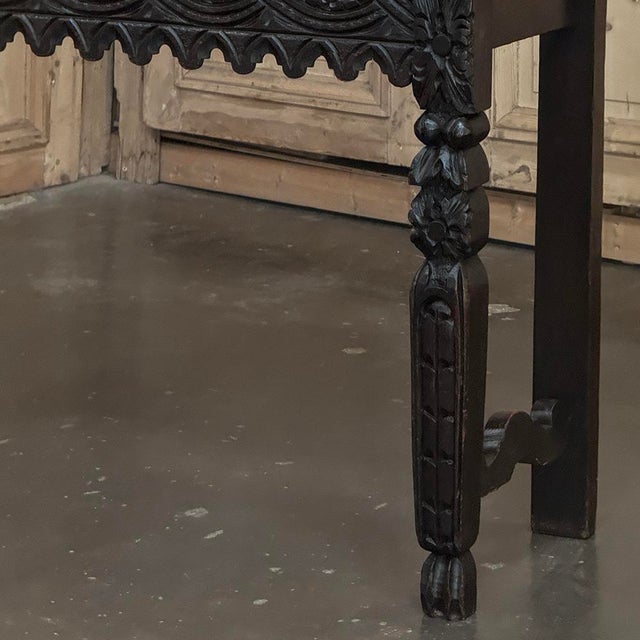 Coffee 18th Century English Rustic Gothic Style Oak Console ~ Sofa Table For Sale - Image 8 of 18