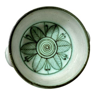 Vintage Scandi Hand Painted Studio Pottery Bowl Catchall For Sale