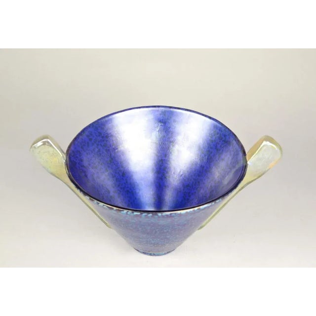 Blue Blue Glass Bowl by Marie Kirschner for Johann Loetz Witwe, 1936 For Sale - Image 8 of 16