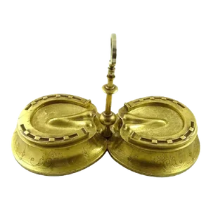Equestrian Novelty Antique Brass Inkwell, 19th C