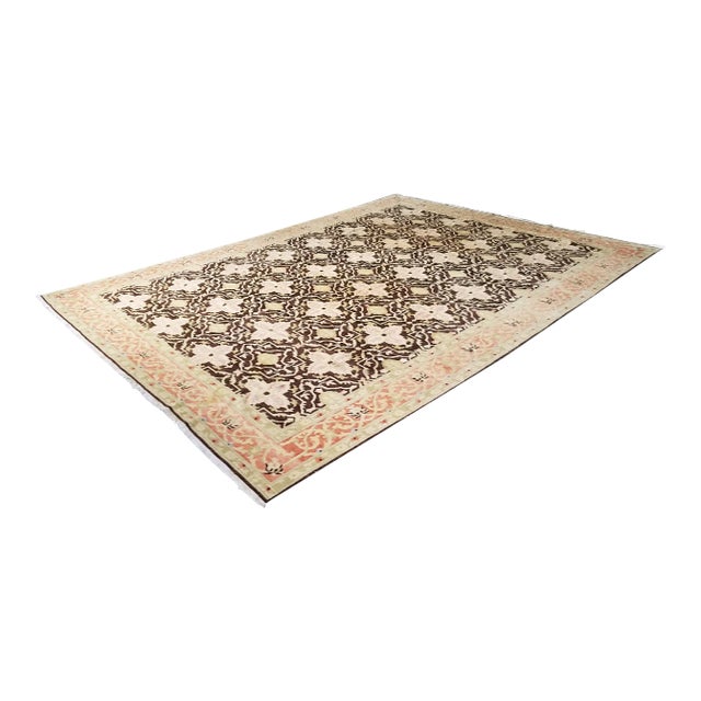 Vintage Turkish Pastel Oushak Rug-10’3’x13’11" For Sale