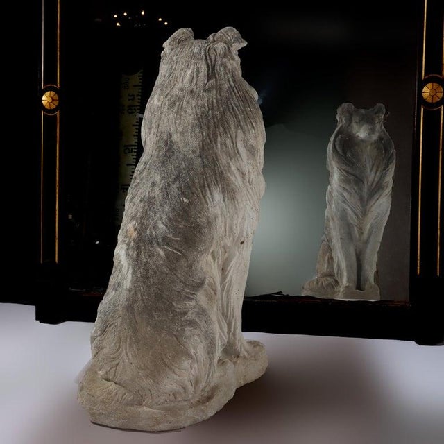 1950s 1950s Hardstone Life Sized Collie Dog Garden Statue For Sale - Image 5 of 9