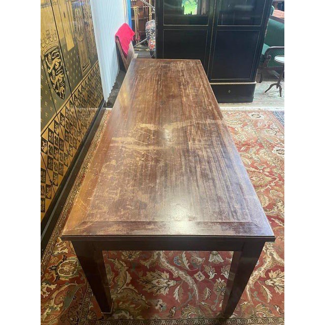 Directoire Style Mahogany Farmhouse Table For Sale - Image 3 of 9