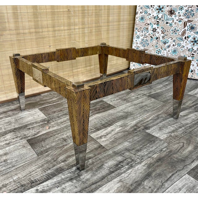 Postmodern Coco Wood Glas Top Coffee Table by Robb & Stucky. Circa 1990s For Sale - Image 10 of 12