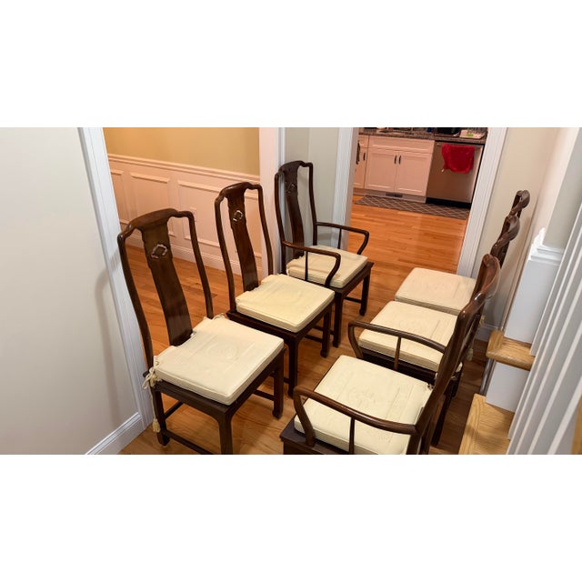 1980s Attributed Henredon Dining Room Table and Chairs For Sale In Providence - Image 6 of 12