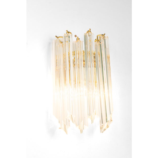 Crystal Glass Wall Lights in the style of Venini Italy, 1980s For Sale - Image 13 of 15