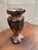 A gorgeous vintage Organic Modern Wabi-Sabi style hand carved chrysanthemum wood vase, originally retailed at Marshall...