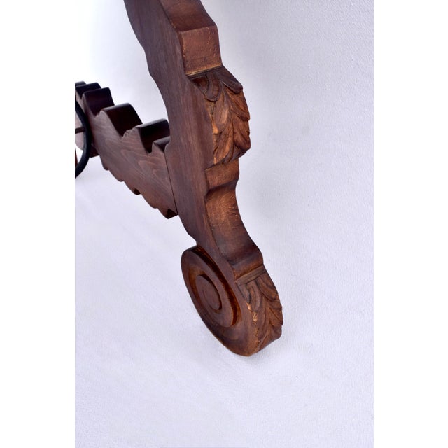 Spanish Colonial Dining Table, Hand-Carved Oak & Iron, Early 20th C. For Sale - Image 15 of 18
