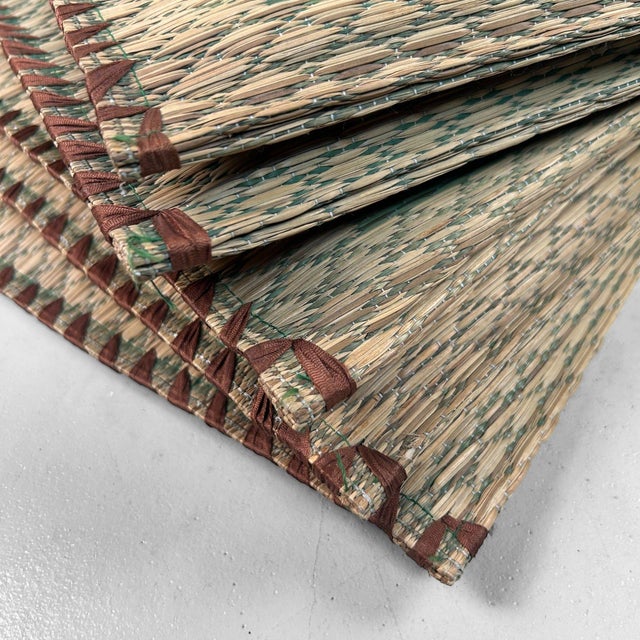 Beige Vintage Japanese Zabuton Floor Cushions, 1970s, Set of 5 For Sale - Image 8 of 10