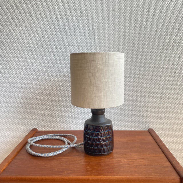 Danish Blue Series Stoneware Table Lamp by Einar Johansen for Søholm Stentøj, 1960s For Sale - Image 10 of 10