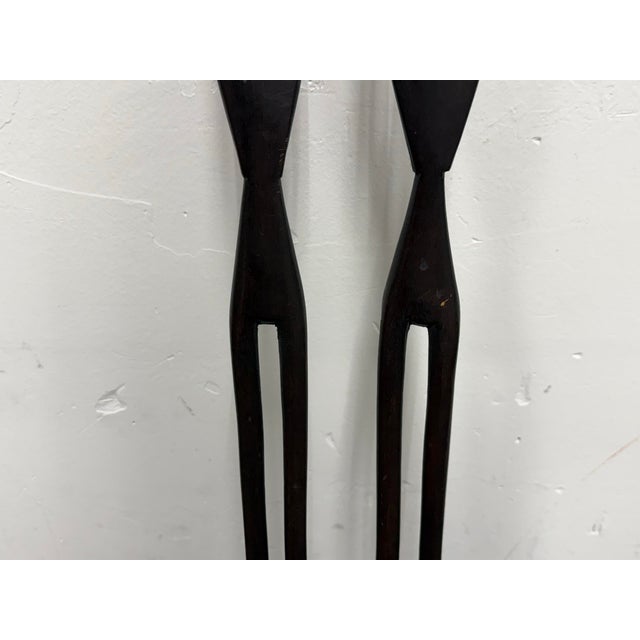 Nyamwezi Beaded Wood Figures, Pair For Sale - Image 10 of 12