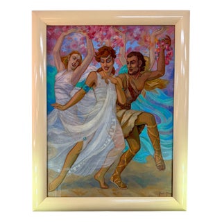 Raoul Guinet, French Art Deco Spring Scene, 1940s, Oil on Canvas For Sale