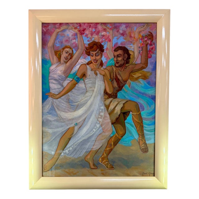 Raoul Guinet, French Art Deco Spring Scene, 1940s, Oil on Canvas For Sale